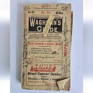 Waghorn’s Guide Winnipeg Manitoba 1957 Vintage